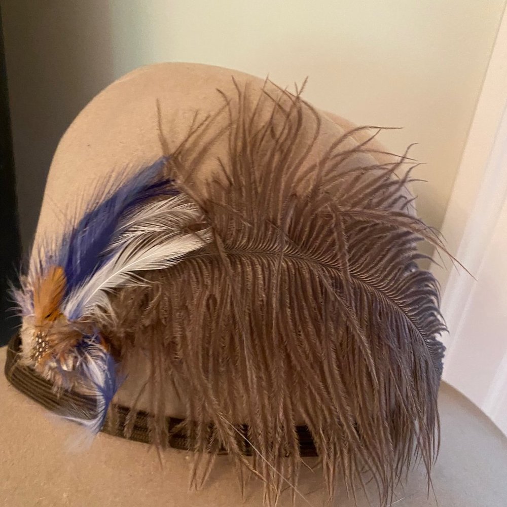 Hat Feather Headband, Tiger of Sweden Hat, Size 6 7/8, Fedora